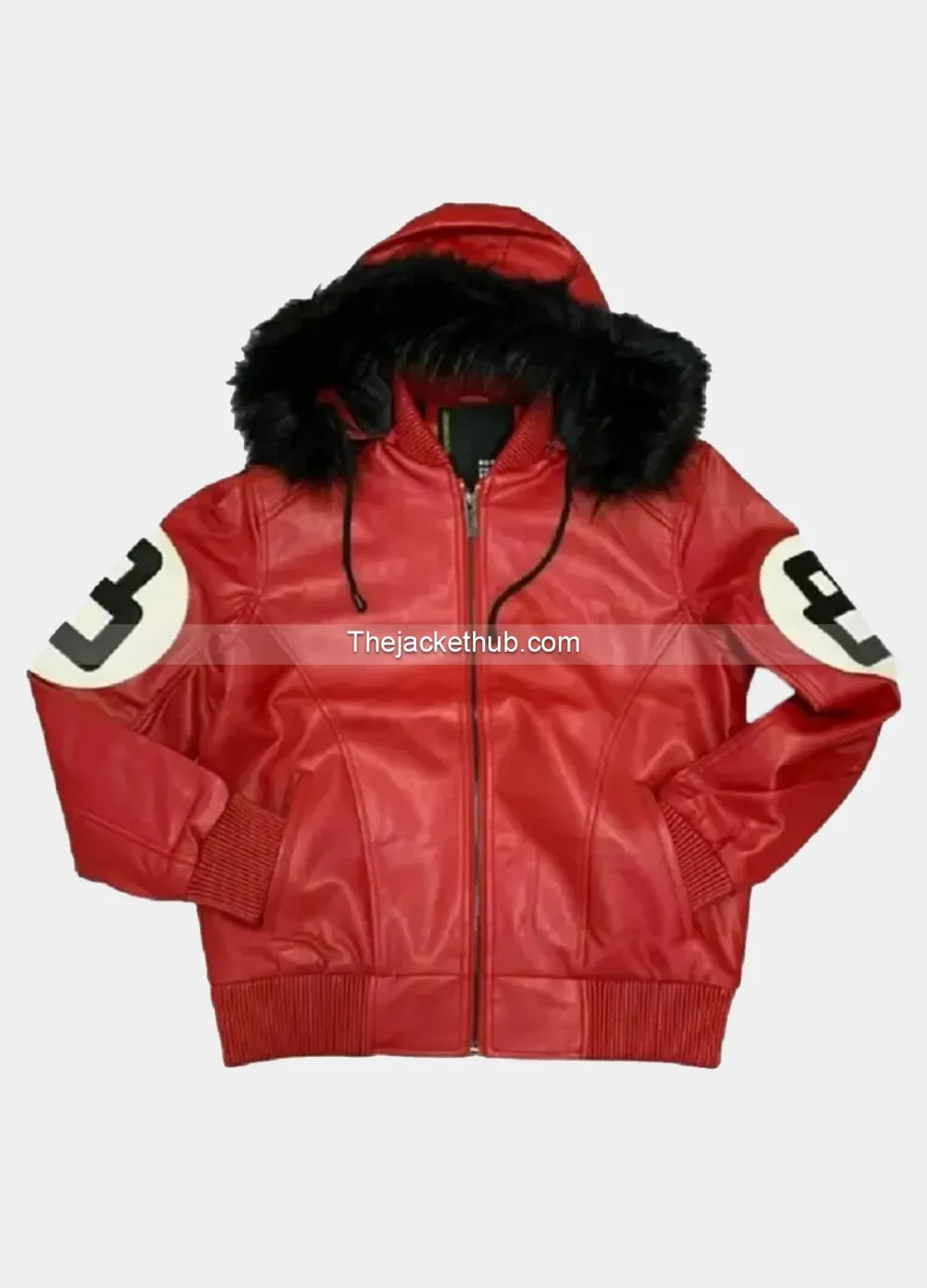 8-Ball-Red-Leather-Hooded-Jacket