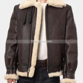 Classic Brown Sheepskin B3 Bomber Shearling Jacket