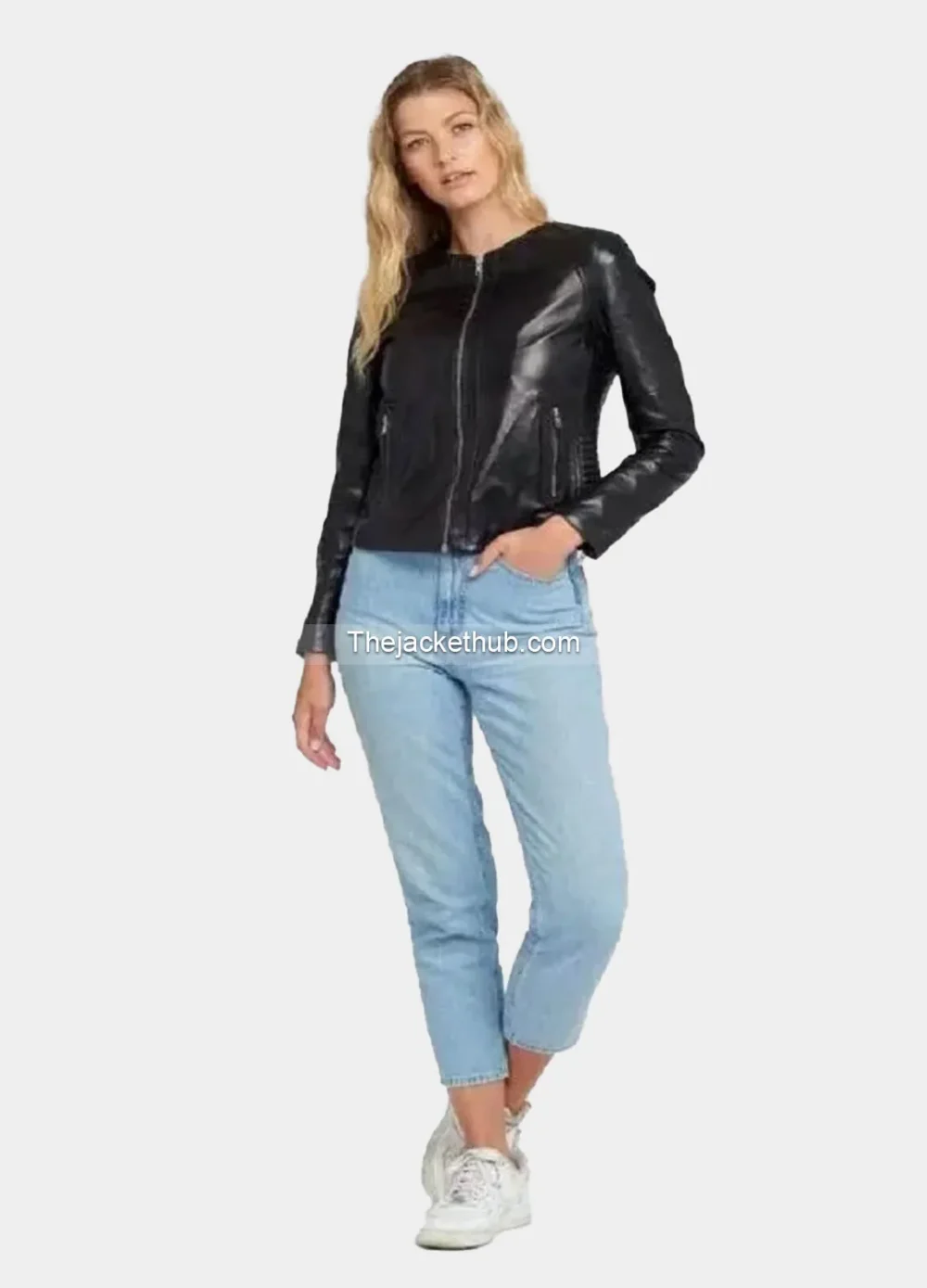 Classic-Crew-Neck-Black-Leather-Jacket