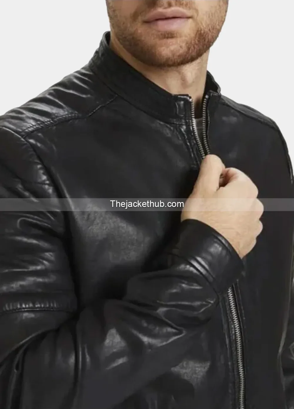 Davis-Cafe-Racer-Black-Leather-Jacket