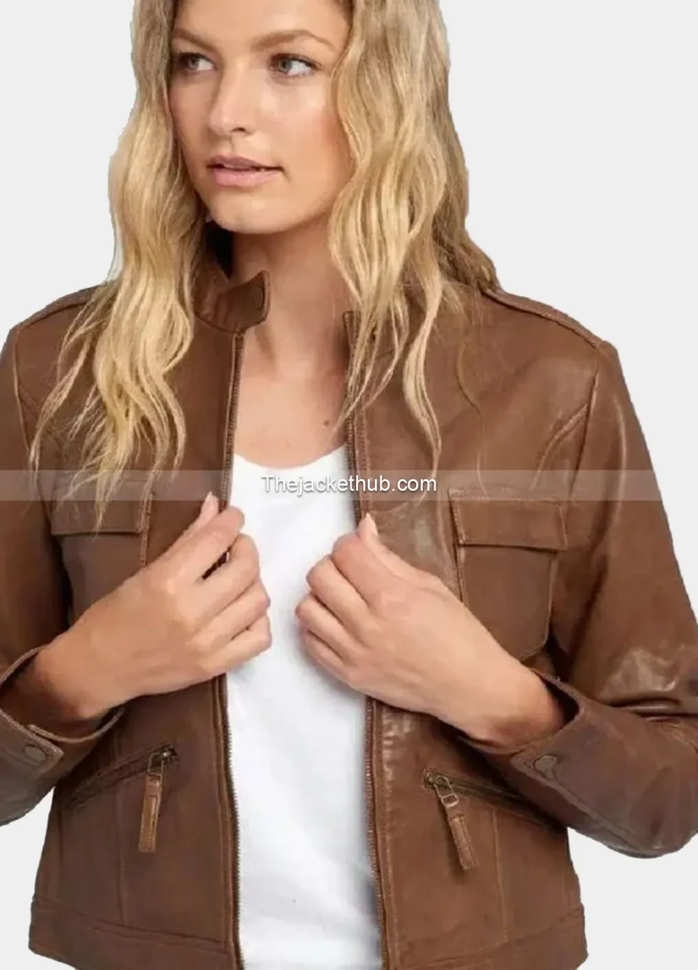 Indiana-Brown-Cafe-Racer-Women’s-Leather-Jacket