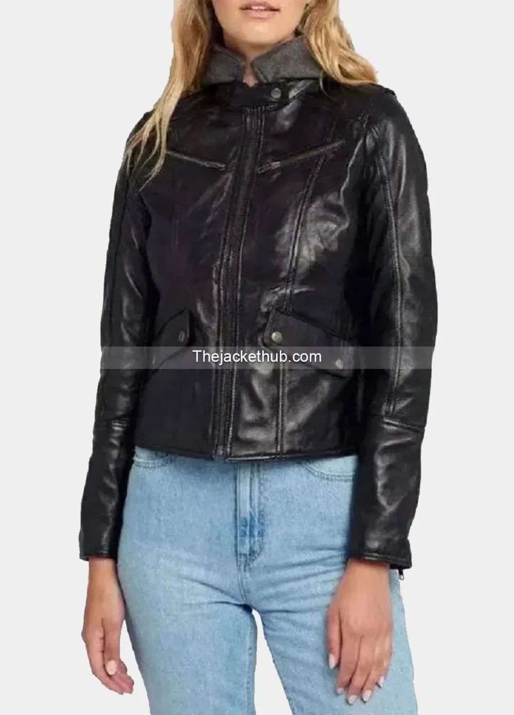 Kendra-Hooded-Black-Cafe-Racer-Leather-Jacket