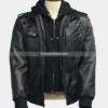 Men’s-Black-Bomber-Leather-Jacket-with-Hood