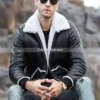 Men’s-Black-Leather-Shearling-Bomber-Jacket
