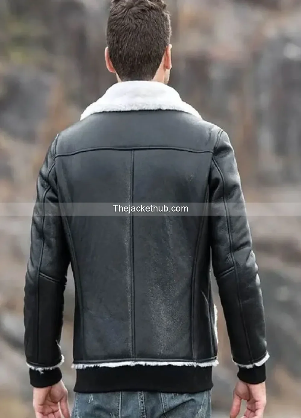 Men’s-Black-Leather-Shearling-Bomber-Jacket
