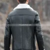 Men’s-Black-Leather-Shearling-Bomber-Jacket