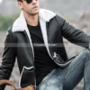 Men’s-Black-Leather-Shearling-Bomber-Jacket
