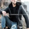 Men’s-Black-Shearling-Leather-Trench-Coat-with-Hood
