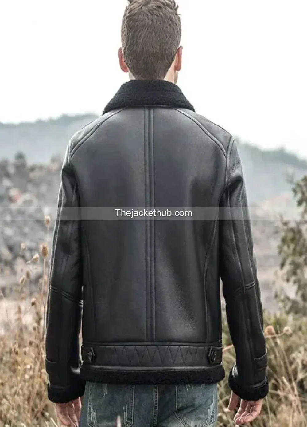 Men’s-Black-Sheepskin-Shearling-Leather-Jacket