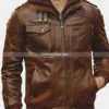 Men’s-Brown-Motorcycle-Bomber-Leather-Jacket-with-Removable-Hood