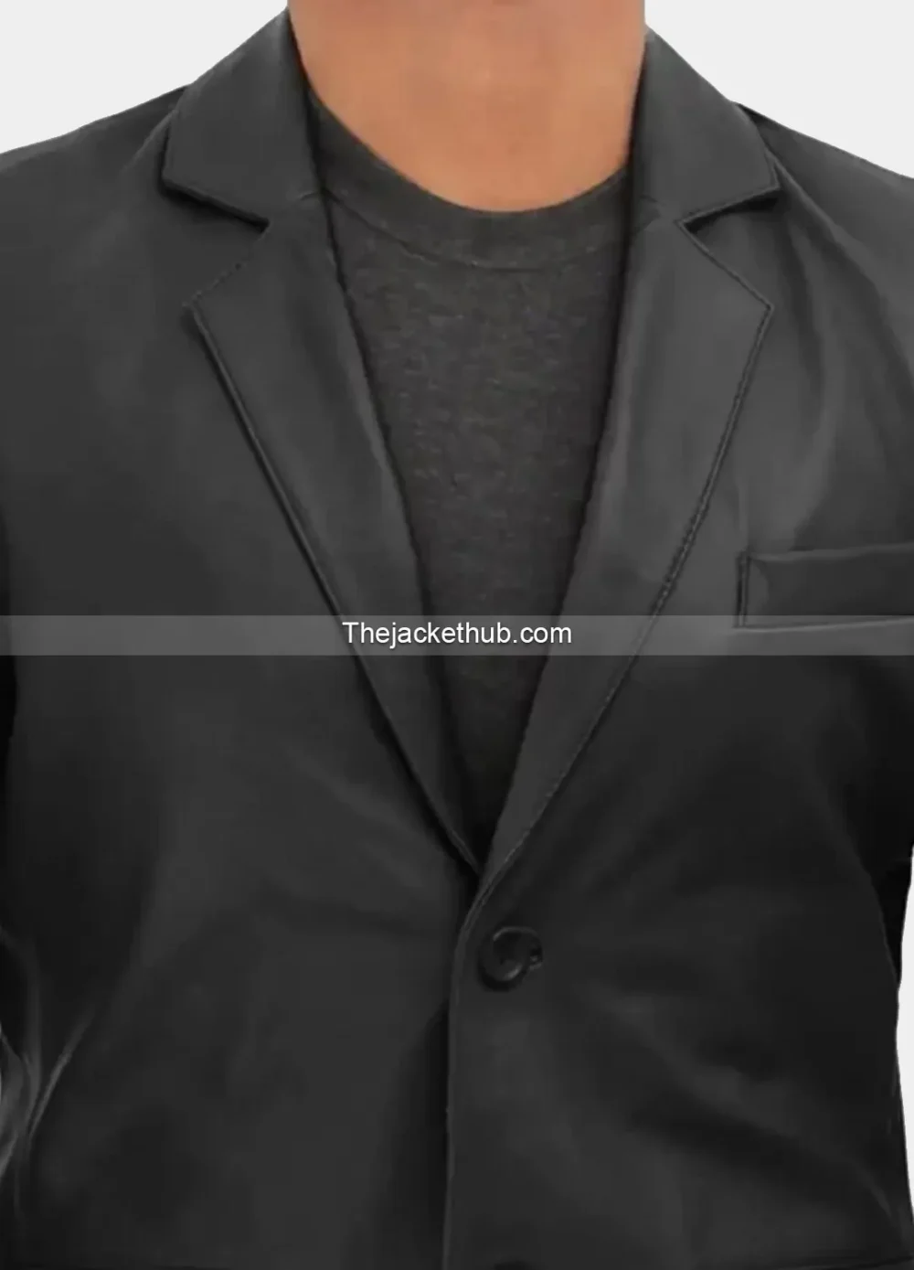 Men’s-Casual-Black-Leather-Blazer