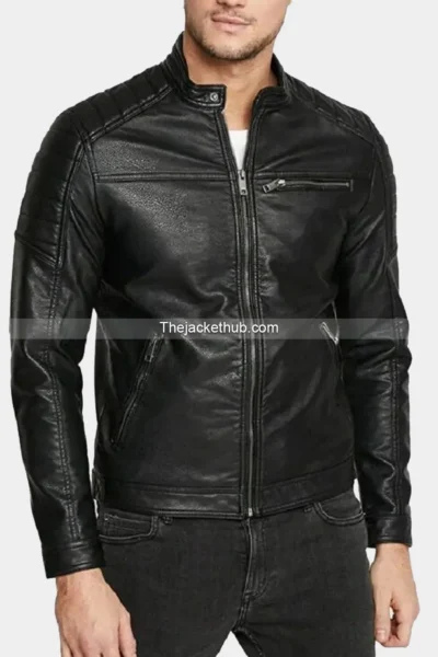 Rocky-Men’s-Casual-Black-Biker-Leather-Jacket