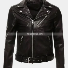 Shumack Black Biker Leather Jacket