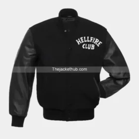 Stranger Things Hellfire Club Black Varsity Jacket