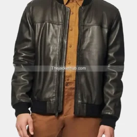 Summit Andrew Bomber Black Leather Jacket