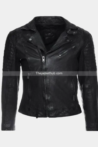 The-Rugged-Men’s-Black-Quilted-Biker-Leather-Jacket