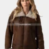 Women’s-Brown-B3-Bomber-Sheepskin-Leather-Jacket