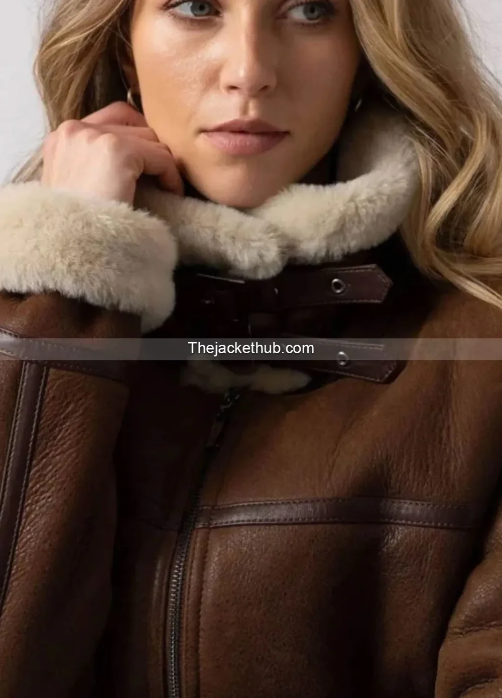 Women’s-Brown-B3-Bomber-Sheepskin-Leather-Jacket