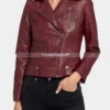 Women’s-Shearling-Fur-Collared-Maroon-Biker-Leather-Jacket