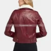 Women’s-Shearling-Fur-Collared-Maroon-Biker-Leather-Jacket