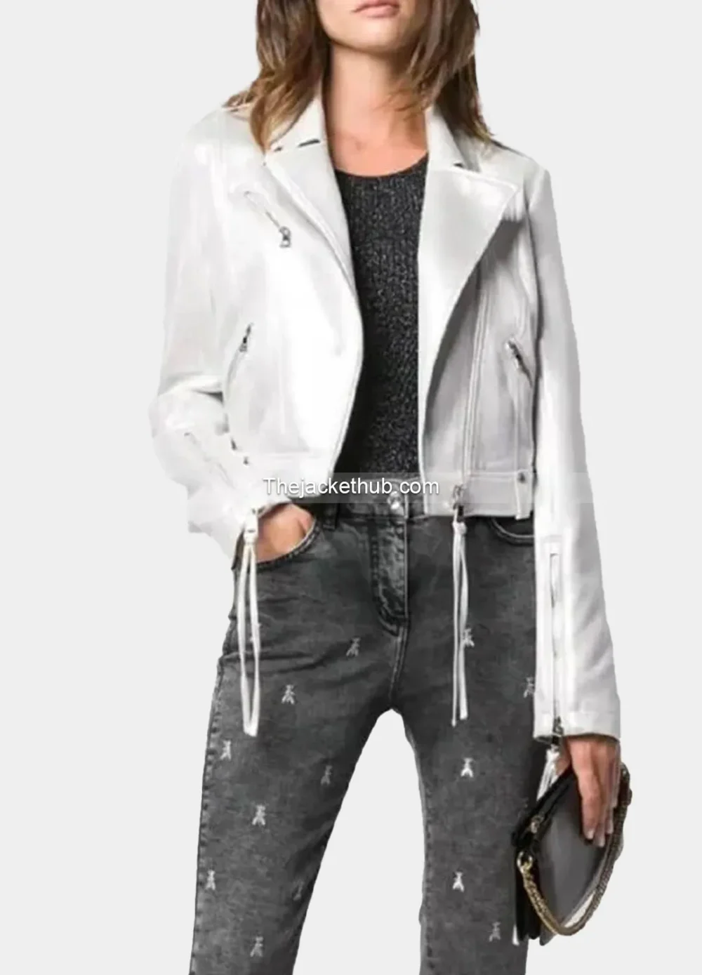 Women’s-White-Metallic-Biker-Moto-Leather-Jacket