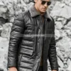 Boston-Men’s-Black-Real-Leather-Puffer-Coat-with-Fur-Collar