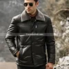 Men’s-Black-Real-Leather-Puffer-Coat-with-removable-Fur-Collar