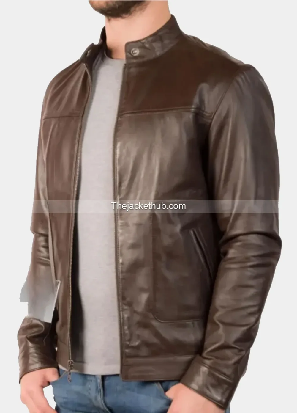 Men’s-Classic-Brown-Cafe-Racer-Leather-Jacket-–-Denver