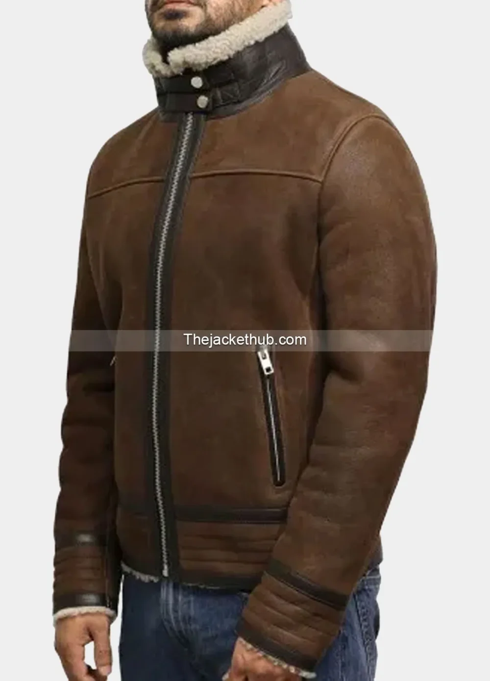 Men’s-Vintage-Brown-Shearling-Leather-Jacket