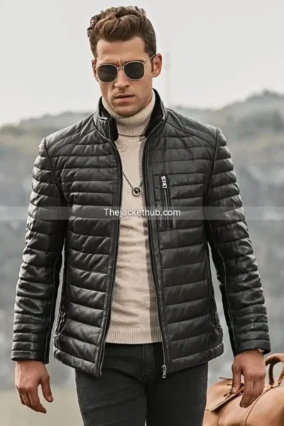 Seattle-Men’s-Leather-Puffer-Jacket-with-Fur-collar