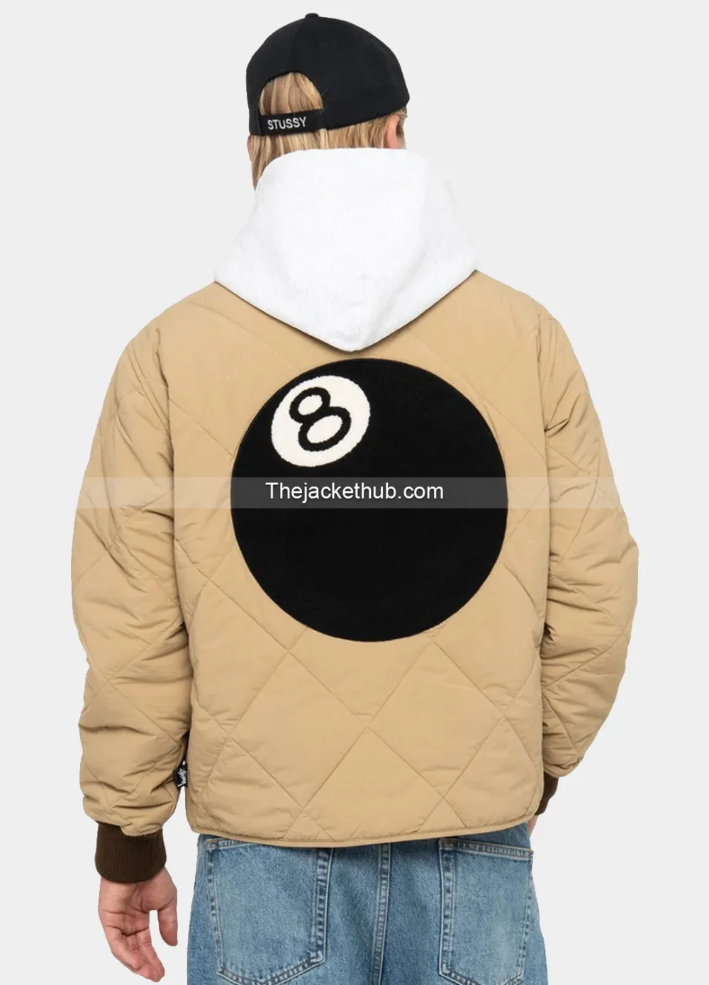 Stussy-8-Ball-Brown-Quilted-Liner-Jacket