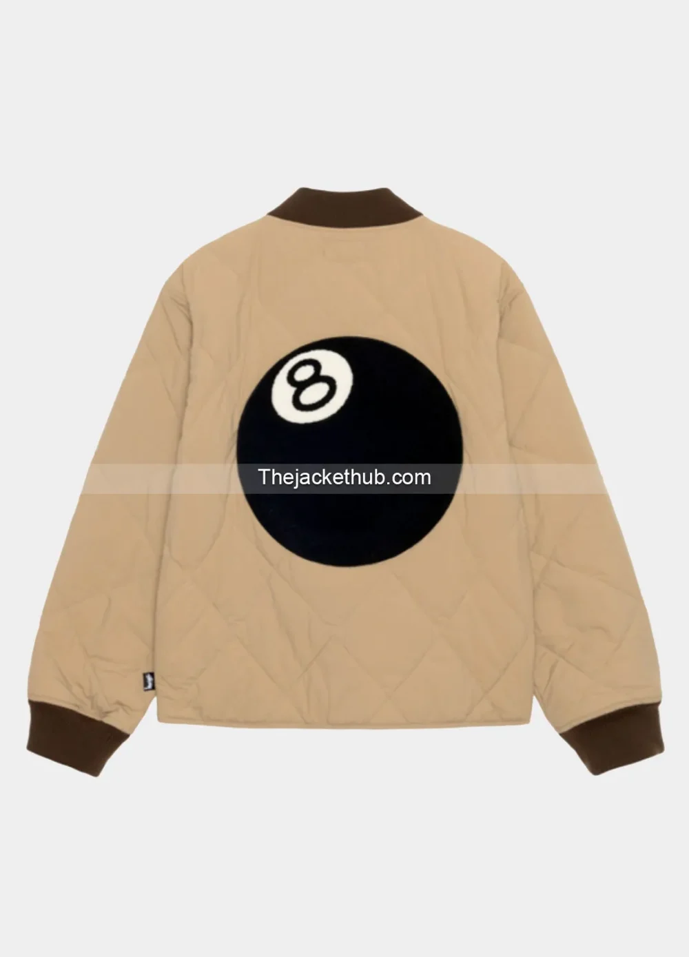 Stussy-8-Ball-Brown-Quilted-Liner-Jacket