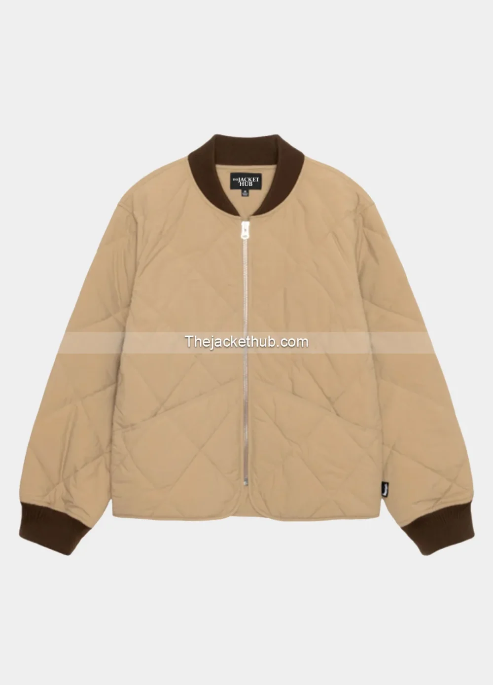 Stussy-8-Ball-Brown-Quilted-Liner-Jacket