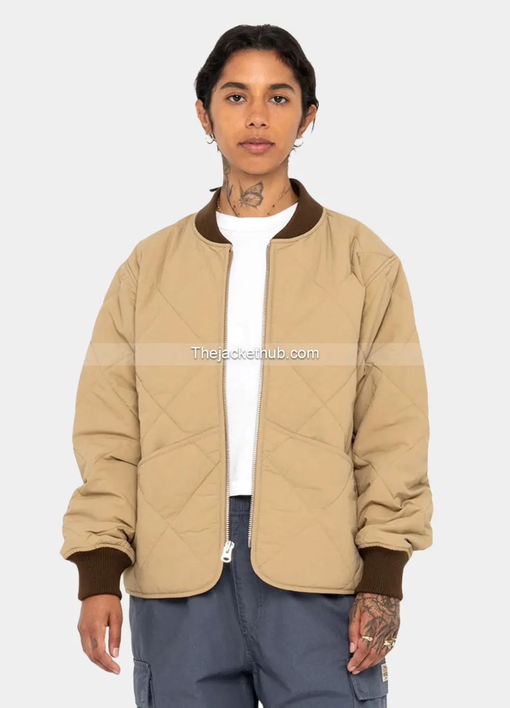 Stussy-8-Ball-Brown-Quilted-Liner-Jacket