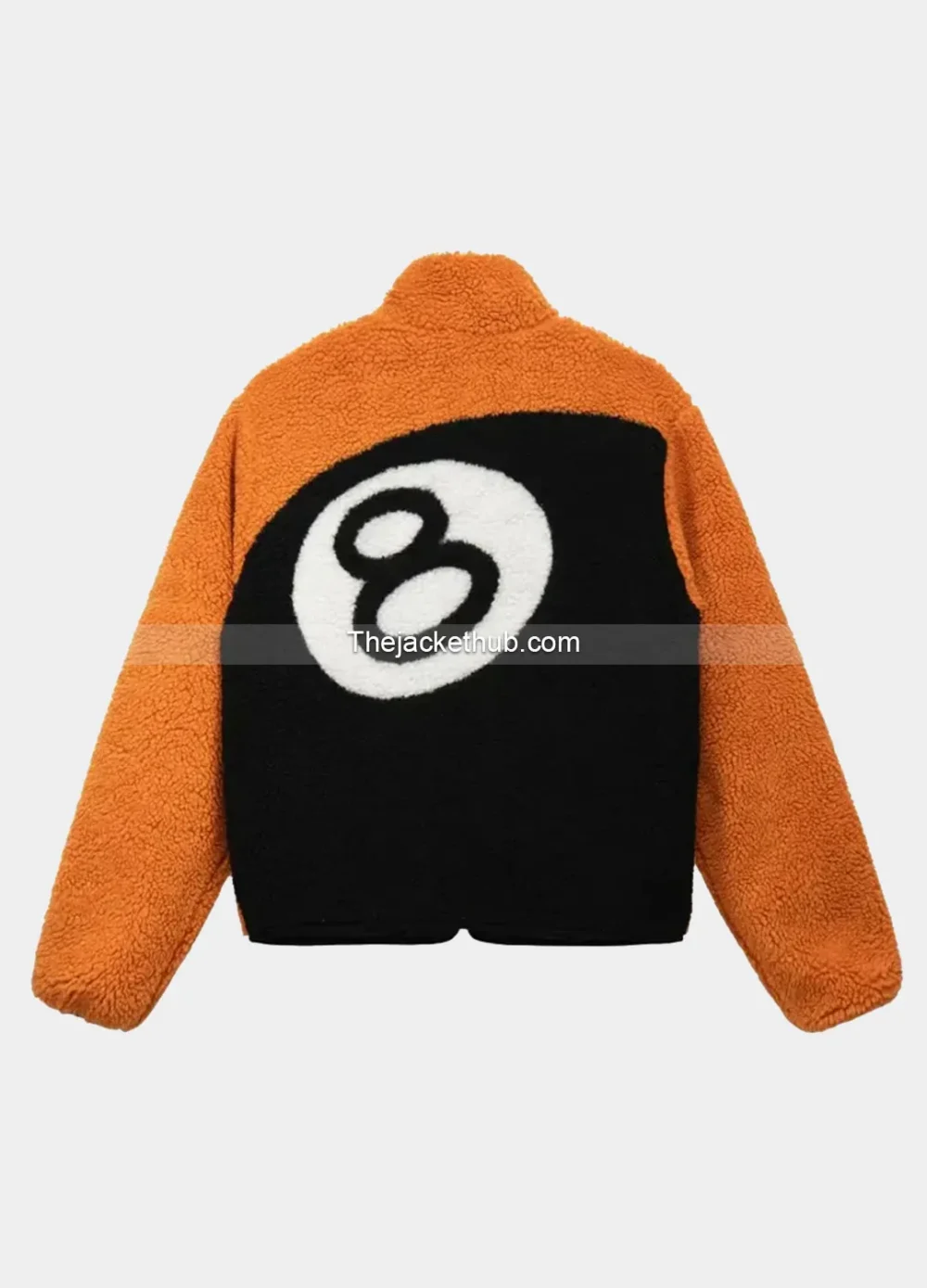 Stussy-8-Ball-Sherpa-Reversible-Jacket-‘Orange’