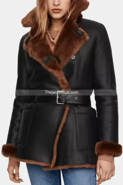 Women’s-Black-Leather-Fur-Shearling-Coat