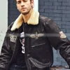 Denver-Men’s-Black-Bomber-Leather-Jacket-Aviator-with-Removable-Collar